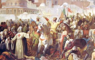 Jerusalem Crusade Taking of Jerusalem by the Crusaders - Oil Painting Crop